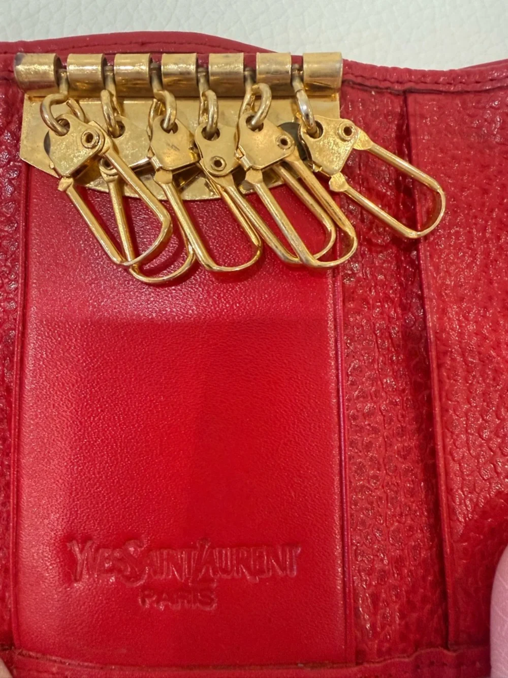 Vintage YSL Yves Saint Laurent Red Slim Wallet - Picture 5 of 9